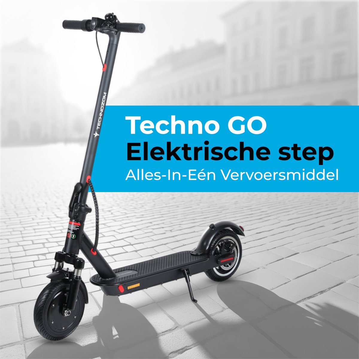 Afbeelding 3 van Techno GO® - Elektrische Step met Vering - Inclusief Slot, 350W motor - 25 km/u - Bereik 25-35km - Voorvering - E-Step - Met APP - 8,5” Anti-lek Banden - Zwart