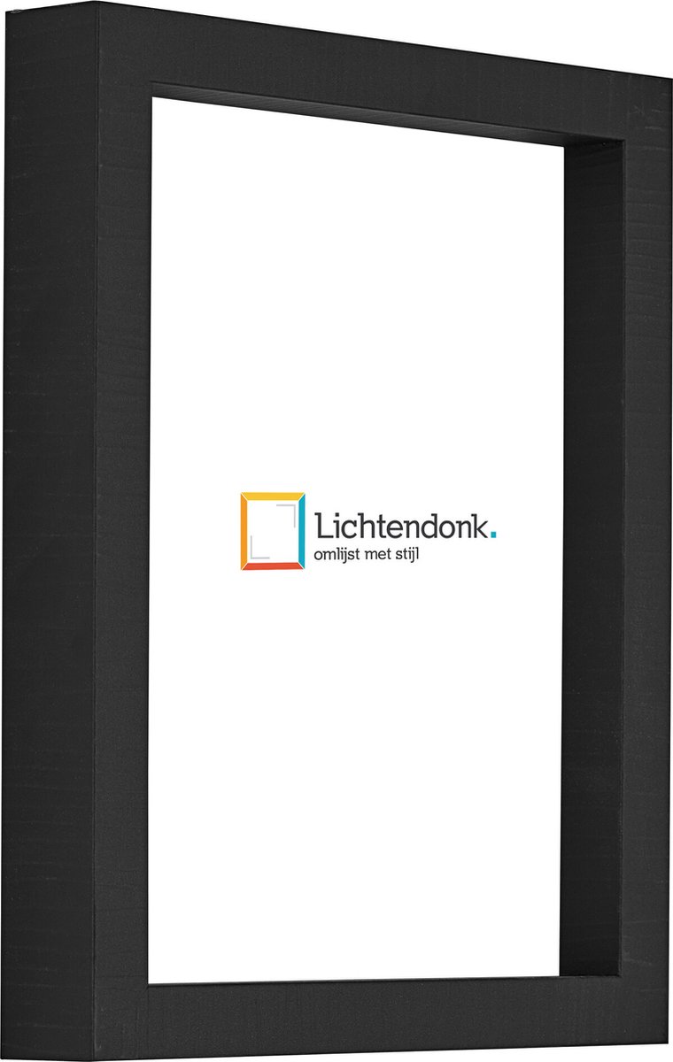Lichtendonk Fotolijst - Strak Zwart - 3 cm hoog profiel - Fotomaat 40x60 - Ontspiegeld glas - Art.nr. 10106421840601