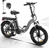 Colorway Elektrische Fiets BK6S1 - Trendy 20*3.0 Inch Fat Tire City Commuter EBike met Afneembare 36V 12Ah Lithium Batterij - Opvouwbaar Mountain E-Bike met 250W Motor - 7 Versnellingen - IP54 Waterdicht