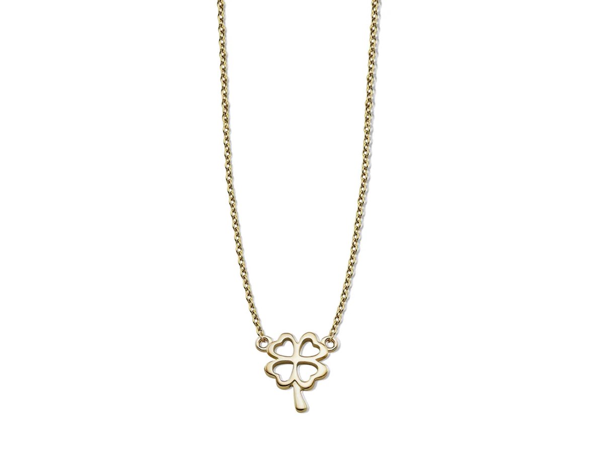 JWLS4U XN002G XoXo Ketting Lucky Leaf zilver goudkleurig 40-45 cm