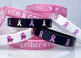 Akyol - armband voor pink ribbon -zwarte armband - pink ribbon - cadeau - borstkankerdag - wereldkankerdag - pink - roze maand