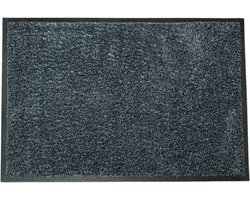 LogoMatz Droogloopmat 50cm x 75cm Zwart/Grijs - anti slip en vlakke ligging - geschikt voor wasmachine - geen schadelijke weekmakers