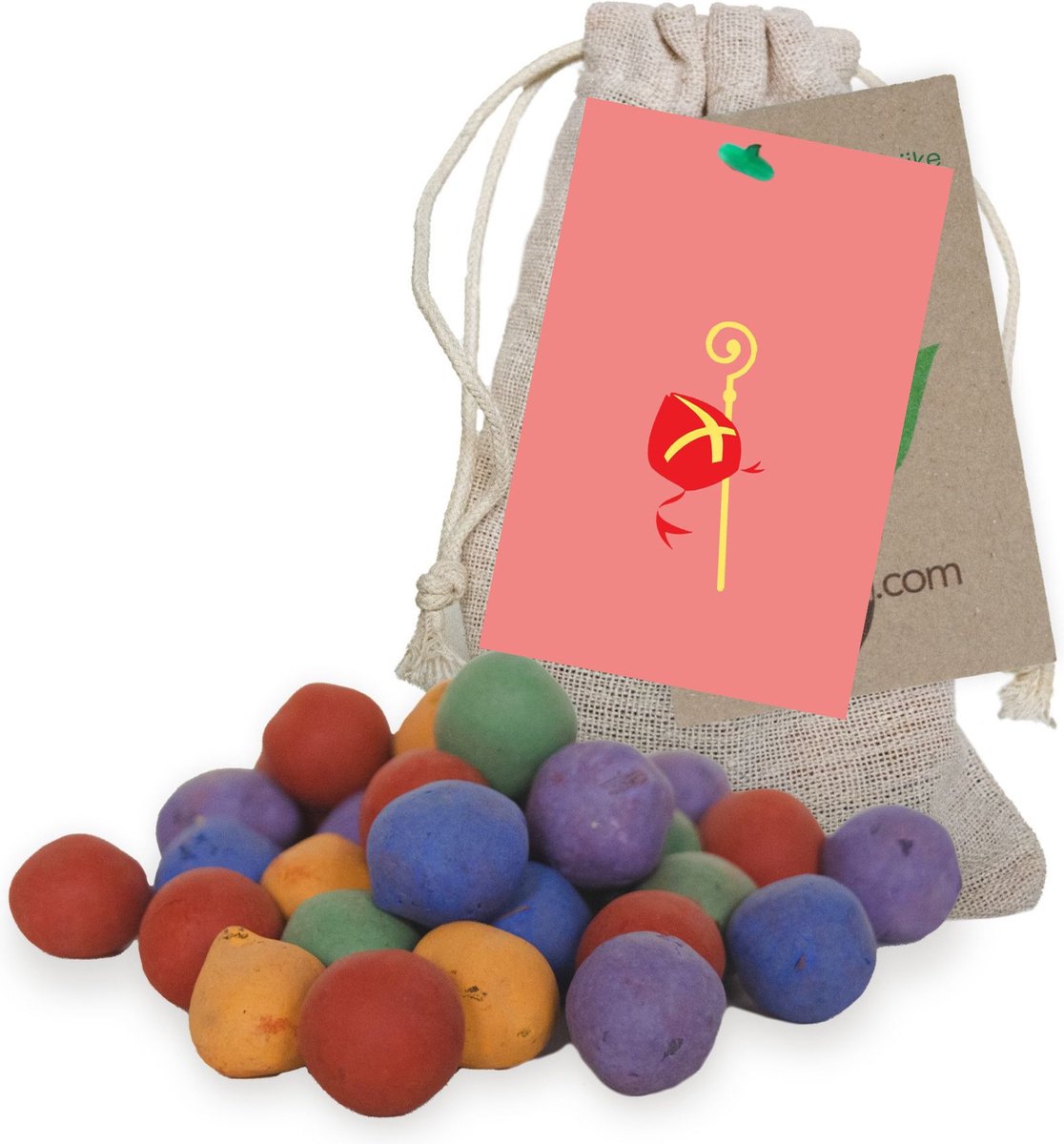 Sinterklaas cadeau met 30 Kleurrijke Zaadbommen in Jute Zakje - Zaadbom.com