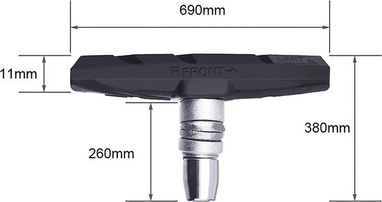 Universele Remblokjes - V-brake Remschoen - 69 mm - Rubber - Set 2 Stuks - Fietsen Rubberen Remblok - Remschoenen - Remschoentjes - Remblokkenset - Verstelbaar van Universele — afbeelding 3
