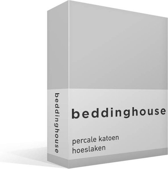 Beddinghouse hoeslaken van percal katoen, lichtgrijs.