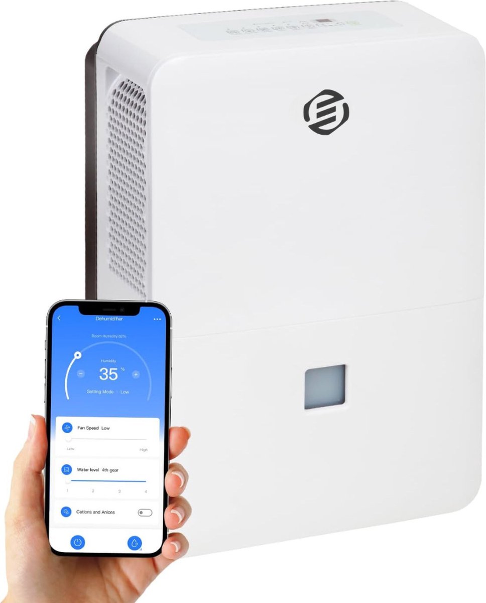 Equivera Vochtvreter Electrisch - Ontvochtiger - Ontvochtiger Huis - Ontvochtiger Kelderruimte - Luchtontvochtiger - luchtontvochtiger en luchtreiniger