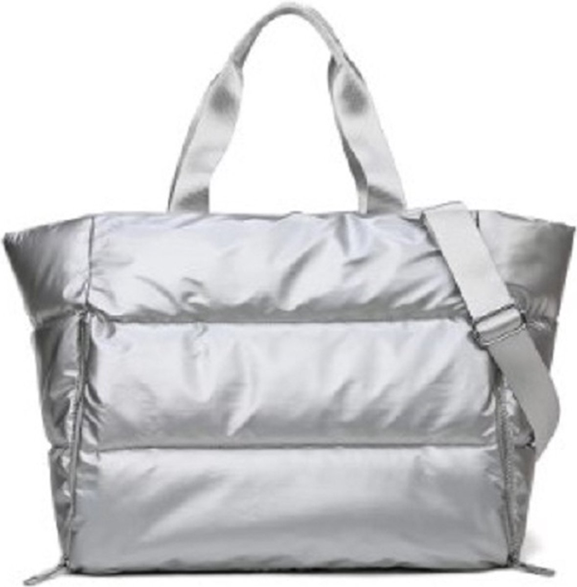 Sporttas voor dames - strandtas met rits - fitnessmathouder - Montreal - WiMa - Zilver -