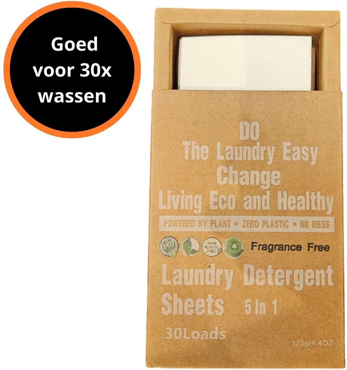 Goedkoopste Natuurlijke wasmiddeldoekjes - Geurvrije wasstrips 30 wasbeurten incl. wasverzachter - Detergent Sheets - Wasvellen - Vegan wasdoekjes