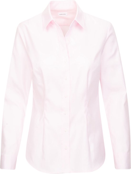 Seidensticker dames blouse slim fit - twill - roze