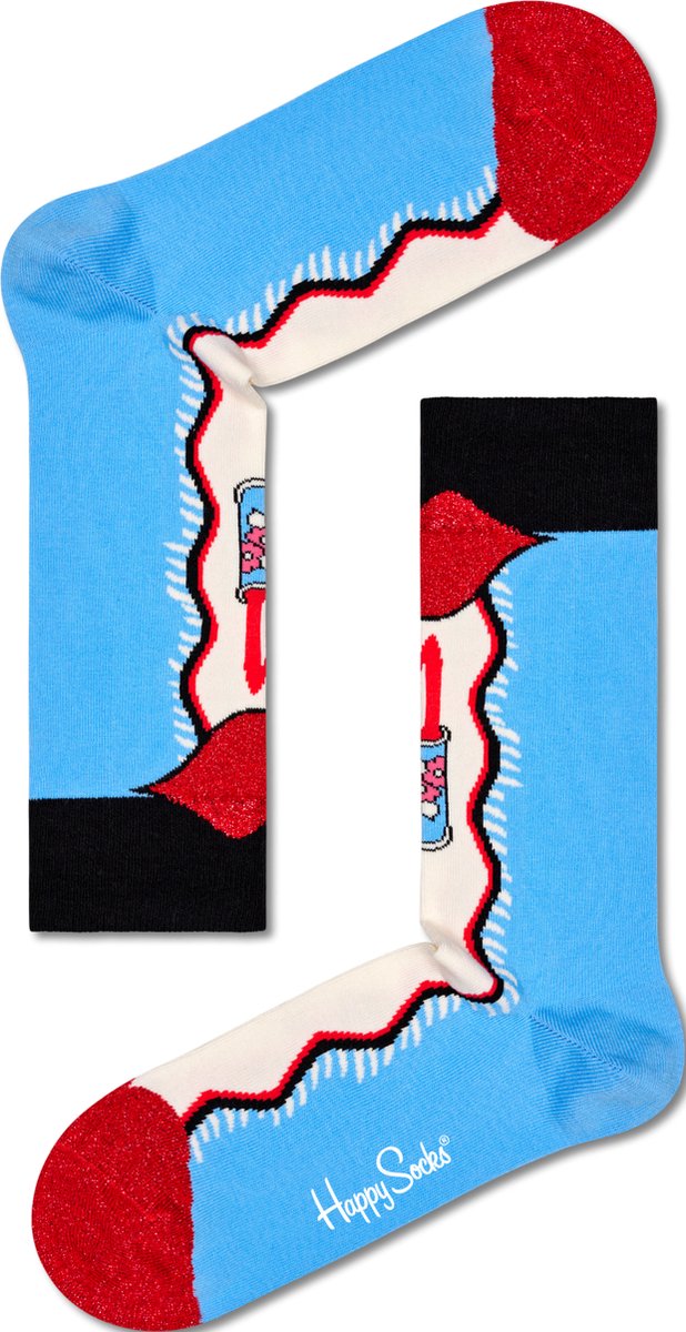 Happy Socks Lips Crew Sock - unisex sokken - Unisex - Maat: 41 - 46