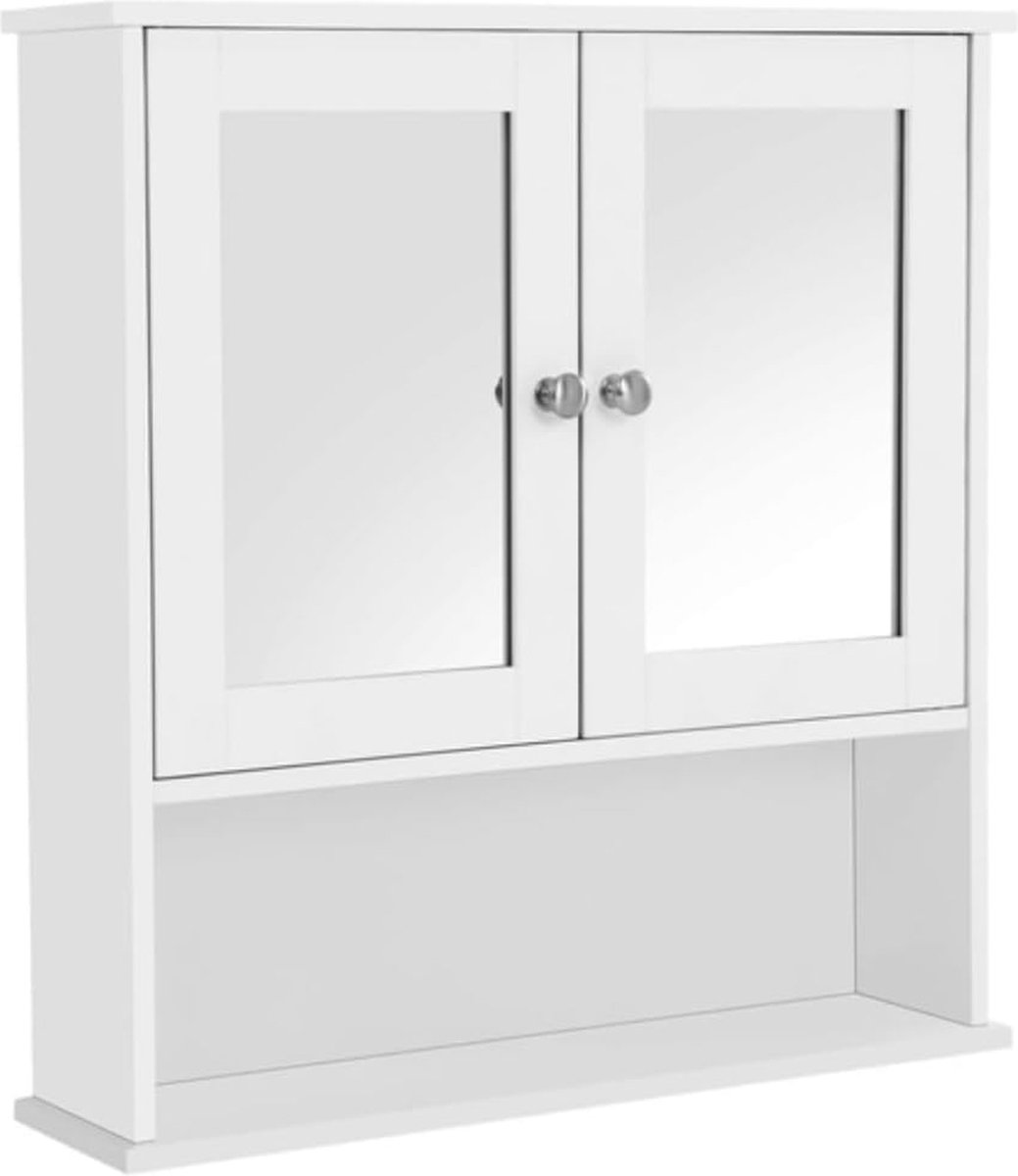 MIRA Home - Badkamerkast - Spiegelkast - Badkamermeubel - Badkamerkast met spiegel - 56x58x13