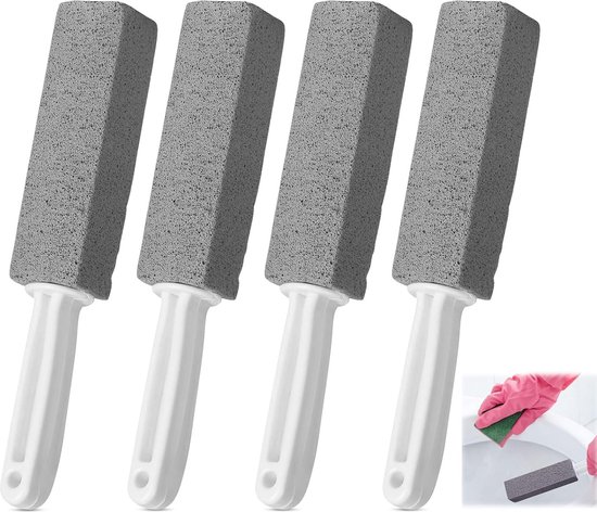 Foto: Puimsteen voor wc 4 stuks wc borstel puimsteen met handvat wcborstel pumice stick urinesteen verwijderaar poetssteen huishoudelijke schoonmaak badkamer schoonmaken verwijder urine en kalksteen toiletborstel scouring stone