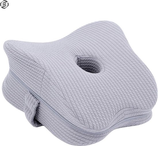 Bedluxe Kniewigkussen, traagschuim beenkussen bedwig om te slapen, wigkussen voor benen na operatie, driehoekskussen wig voor kniesteun, beenhoogte, knie-heup, rugpijnverlichting, wit