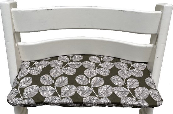 Gecoate kussenset voor de Tripp Trapp kinderstoel van Stokke - Blaadjes Olijfgroen - eenvoudig schoon te vegen - comfortabel - duurzaam van Merkloos — afbeelding 2