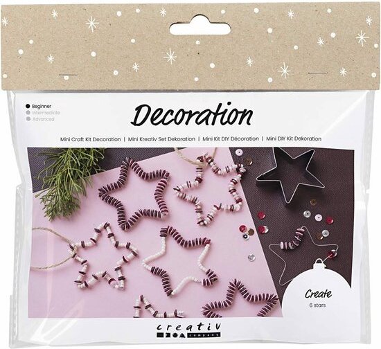 Mini Hobbyset Decoratie, Sterren, rood, 1 doos