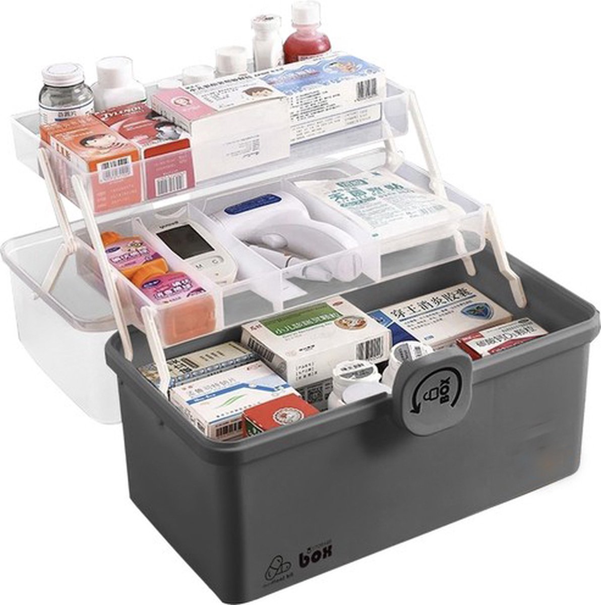 Grote EHBO doos-32x19x22,5cm-Huisapotheek koffer (ZONDER INHOUD