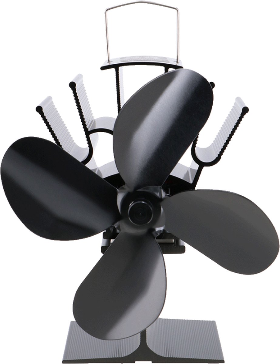 Livn Kachelventilator - Aangedreven door kachelwarmte - 6 m³ luchtverplaatsing p/m - 4 ventilatorbladen - Direct klaar voor gebruik