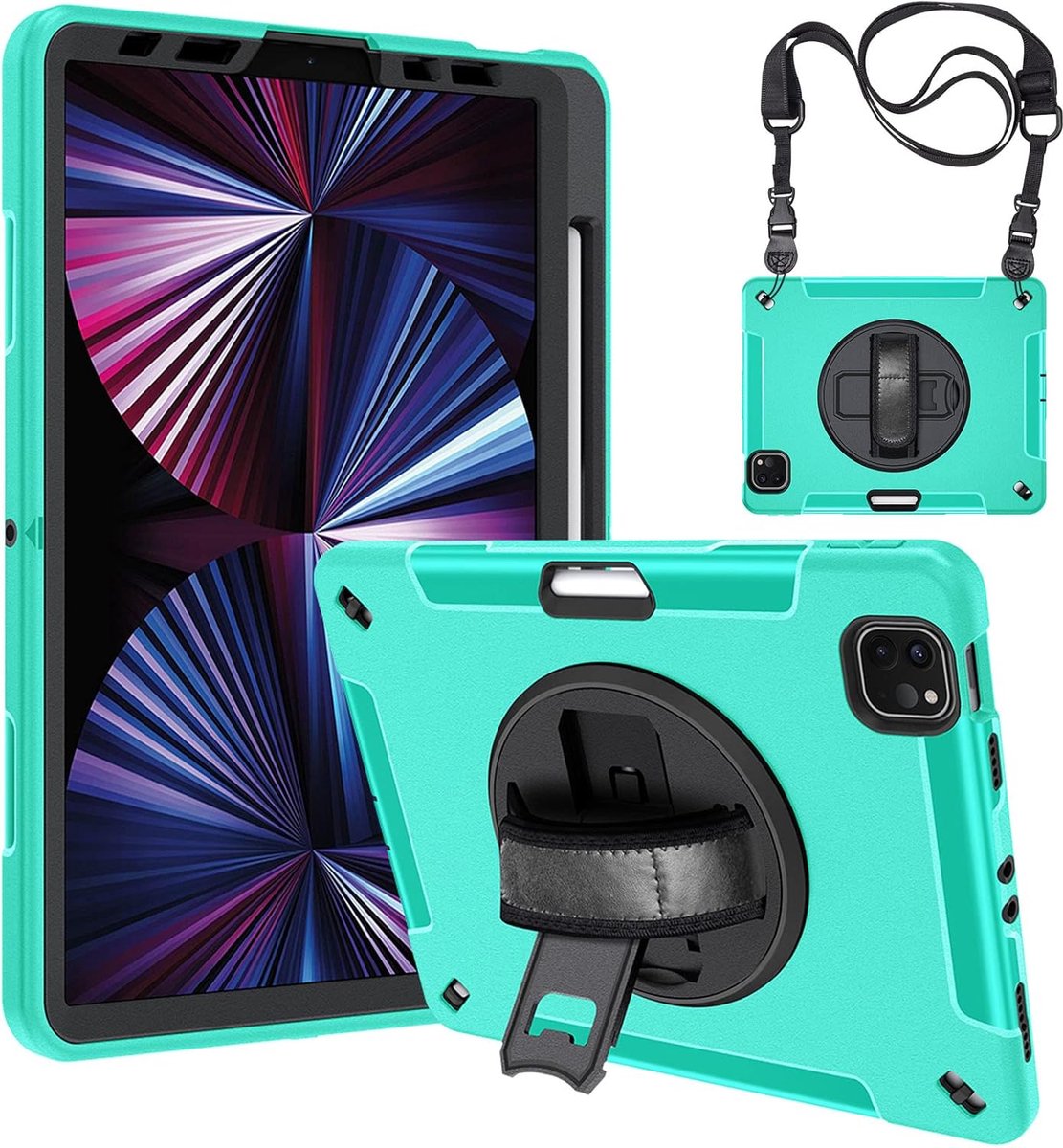 TechNest NL FlexShield - Tablet Hoesjes - Penhouder met 360° Draaibare Standaard en Anti-Druppels - Geschikt voor iPad Hoes Air 4e/5e Generatie 10.9 inch - Groen Munt op Prijzenvolger.com