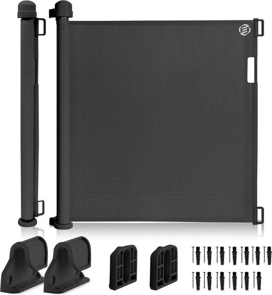 Relaxdays veiligheidshekje, verstelbaar hondenhek, haard & kachel, H x B: 70 x 154 cm, 3 panelen, voetjes, mdf, wit