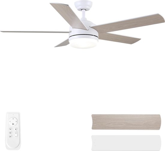 VONLUCE Plafondventilator 132 Cm Met Afstandsbediening - 3 ABS Vleugels, DC Motor, Zomer & Winter Modus