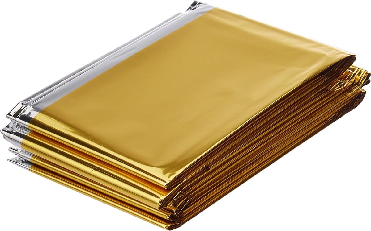 Lot De 6 Couvertures De Survie Extra Large – 210x160 Cm – Réutilisables – Imperméables, Coupe-vent – Randonnée, Marathon, Premiers Secours