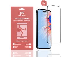GB ProGuard Elite Screenprotector voor iPhone 15 Pro Max - 2 stuks – Gehard Glas – Volledige Dekking – Krasbestendig & Schokabsorberend