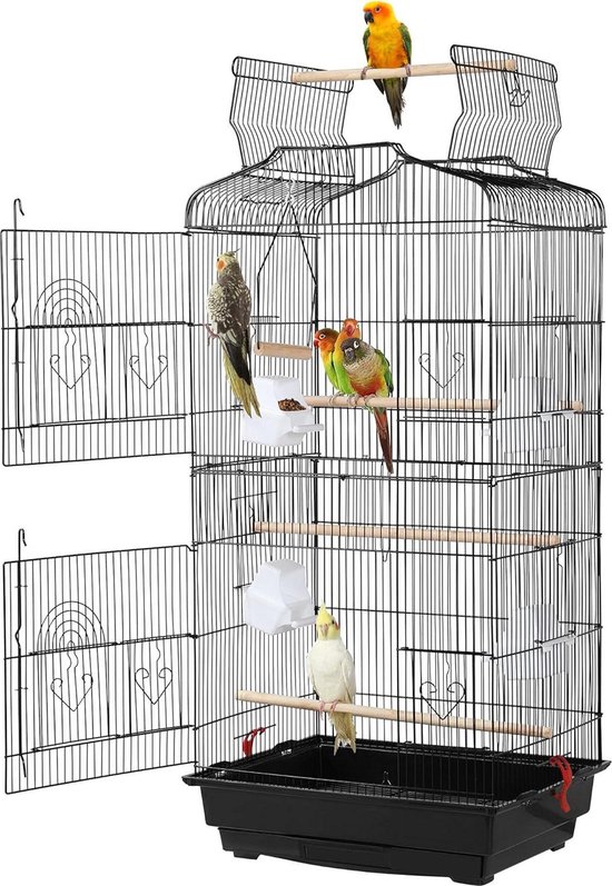 Ferplast Vogelkooi, Volière Piano 7 Volière Grote Volière, Kanaries, Parkieten, vinken, agapornes, metaal, inclusief accessoires voor roterende voederbakken