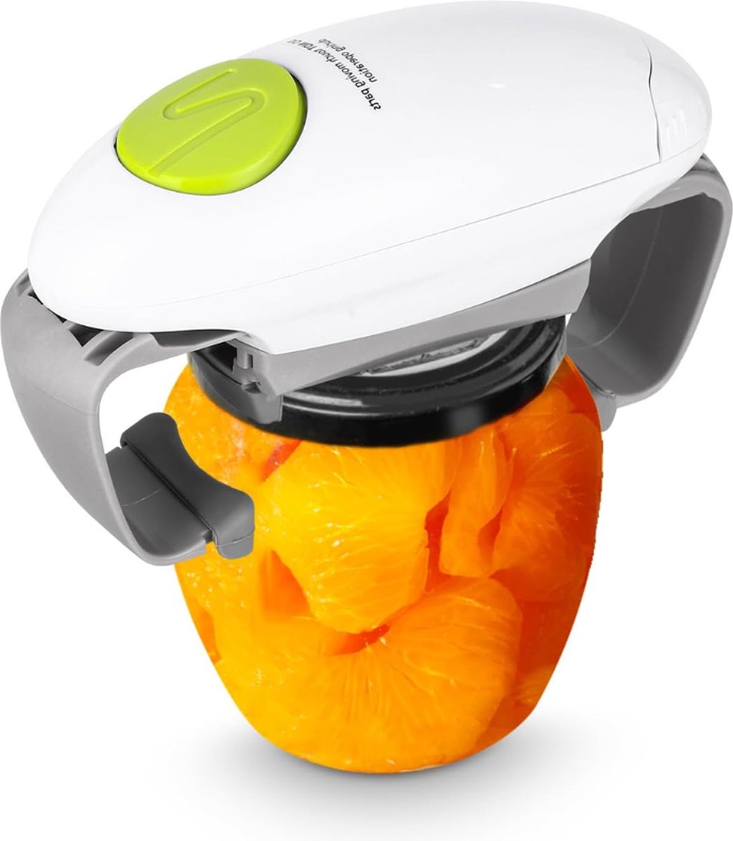 PEAM Sterke Elektrische Blikopener Automatische Handsfree Opener Voor Verzegenen Potten Ideaal voor Personen Met Artritis En Dagelijks Gebruik (Wit)