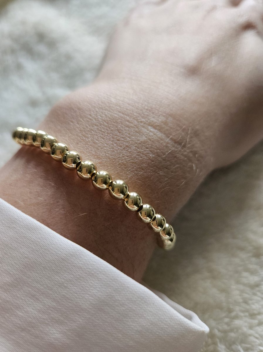 Belike Luxury armband GOLD FILLED 14 kt kraaltjes 4 MM