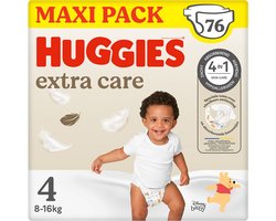 Huggies® Extra Care baby luiers, Maat 4 (8 tot 16 kg), 76 luiers met vochtindicator en Disney designs, Maxi Pack
