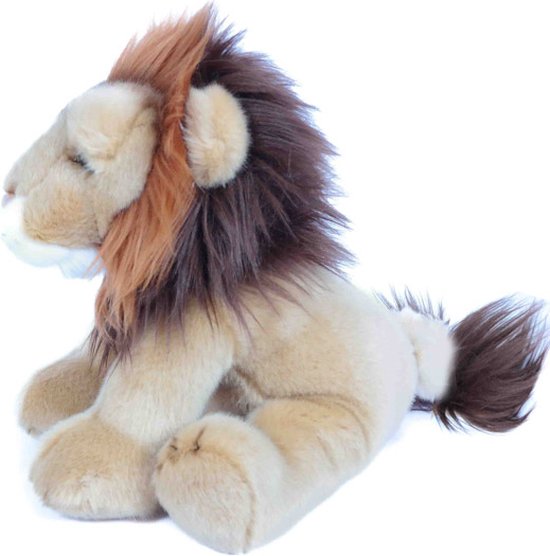 Pluche grijze tabby kat liggend - knuffel • Mijn Knuffel