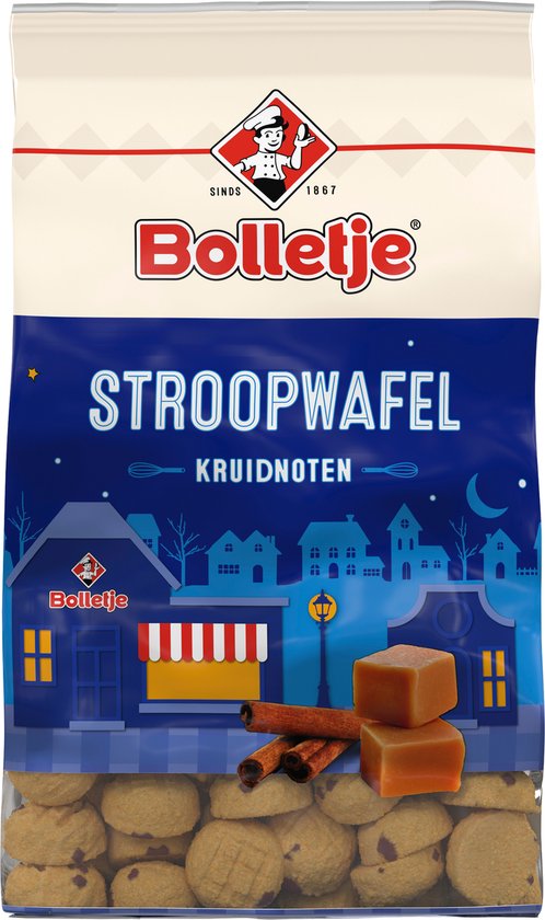 Foto: Bolletje kruidnoten stroopwafel 16x 220 gr voordeelverpakking