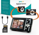 Bol.com Pora&Co - Digitale Camera - Fototoestel - Digitale Fotocamera - Compact Camera - Vlog Camera - Voor Kinderen - Inclusief... aanbieding