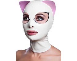 Latex masker voor vrouwen - Erotische kat - 4MM dik - Wit - BDSM - Bondage - Seks maskers - Maat S/M
