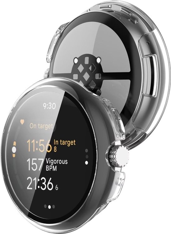 Strap-it Hard Case Housse de protection avec protecteur d'écran - adapté à la plus grande Google Pixel Watch 3 - 45 mm (transparent)