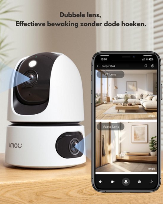 Imou Ranger Dual S2XP-10M0WED 2x 5MP WiFi binnencamera | Dual lens | Smart tracking