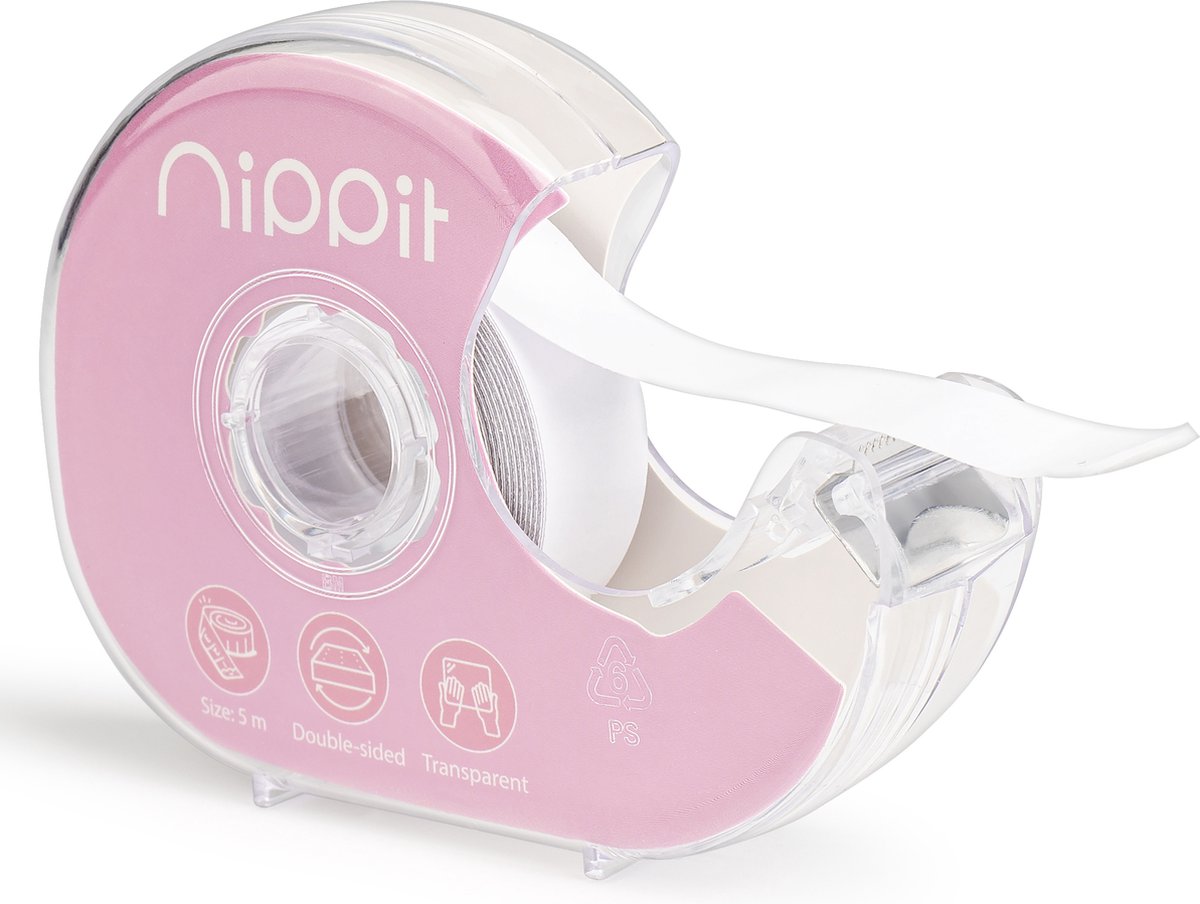 Nippit Fashion tape - Kleding tape - Dress tape - Mode tape - Nipple covers - 5 meter - Dubbelzijdig - Transparant