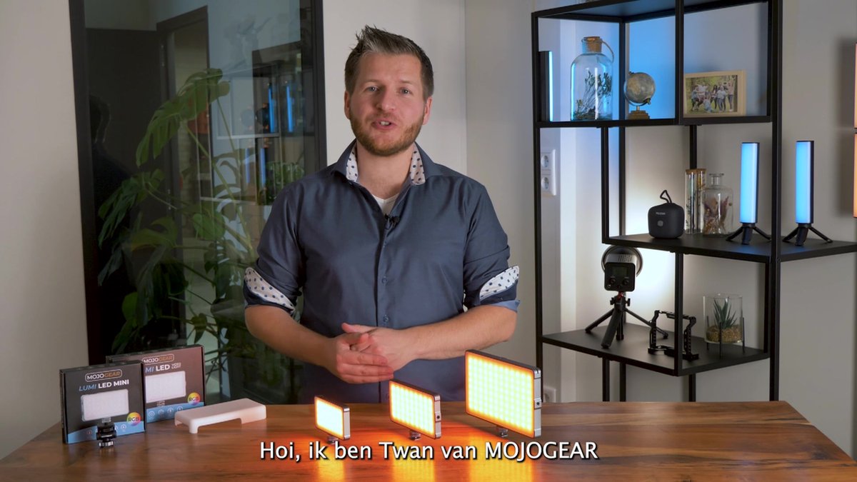MOJOGEAR Lumi Bicolor LED lamp 6.5W Mini - For smartphone and camera - 1,500 mAh battery - Camera lamp/studio lamp/video light - Black