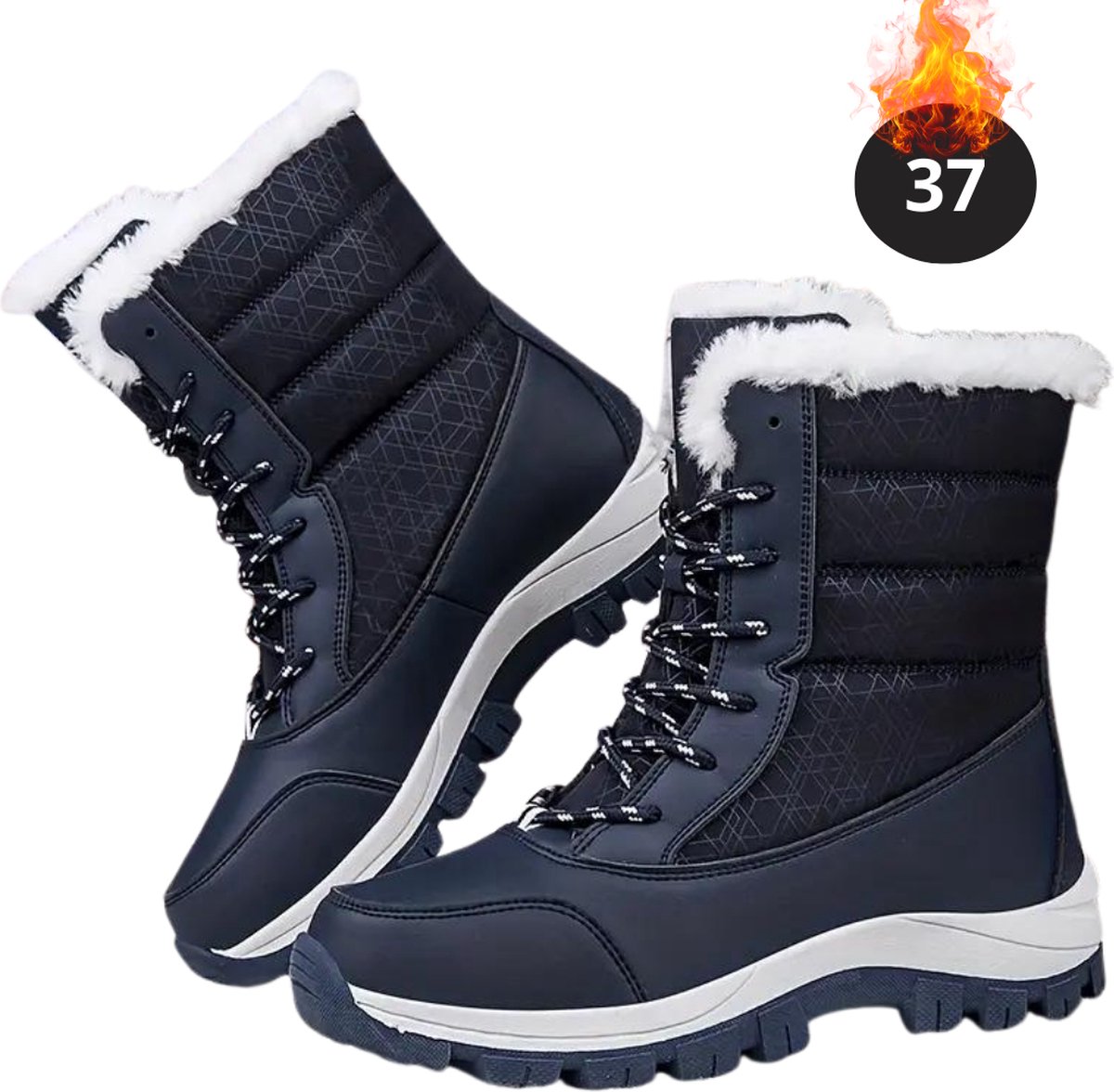 Livano Snowboots Sneeuwschoenen Sneeuwboots Dames Wintersport Ski Skischoenen – 37 Laarzen Zwart