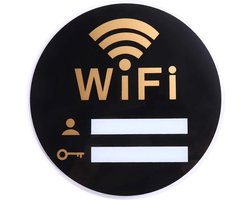 Consumerce® Beschrijfbaar WiFi Bord – Ø 10cm – Informatie Codebord – Wachtwoord – Kantoor Acessoire – Meterkast Publieke Ruimte – Internet Code - Netwerk
