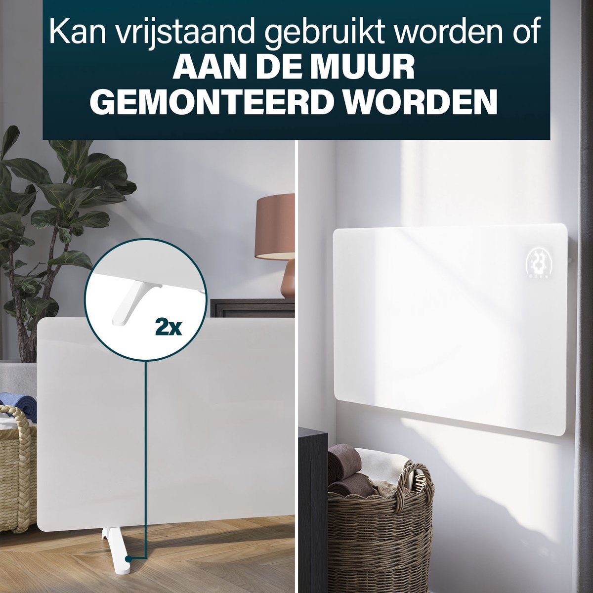 Princess 348348 Infraroodpaneel – 480W Elektrische Verwarming met Slimme Thermostaat, App-bediening - WiFi - Timer & Open Raam Detectie – Energiezuinig en Duurzaam - Wit – foto 4