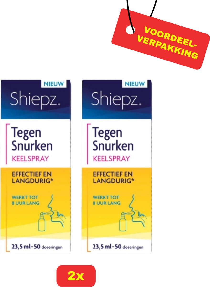 2 x Shiepz Anti Snurk Keelspray 23,5 ml - Voordeelverpakking!
