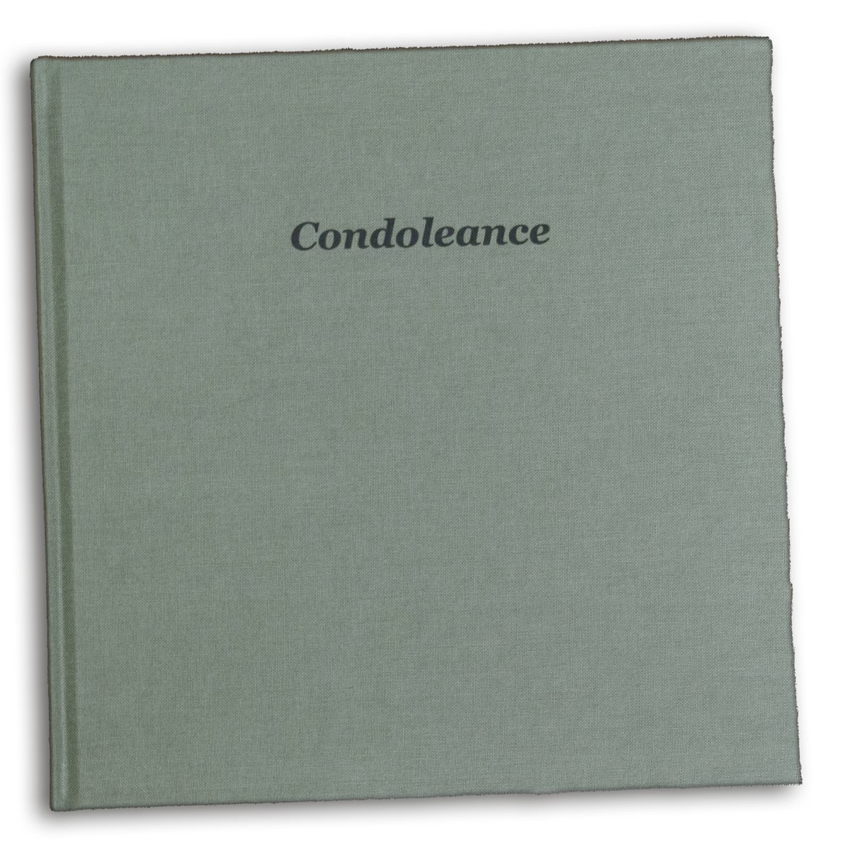 Condoleance boek / condoleanceregister - Hardcover - Met de tekst 'Condoleance' op het luxe olijfgroen linnen omslag - Met register en ruimte voor een persoonlijke boodschap