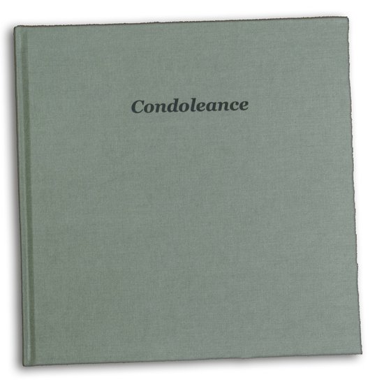 Condoleance boek / condoleanceregister - Hardcover - Met de tekst 'Condoleance' op het luxe olijfgroen linnen omslag - Met register en ruimte voor een persoonlijke boodschap