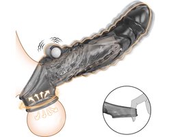 Penis sleeve Vibrerend - Oprekbare Sleeve - Cockring - Penis Verlenger - Open Balzak