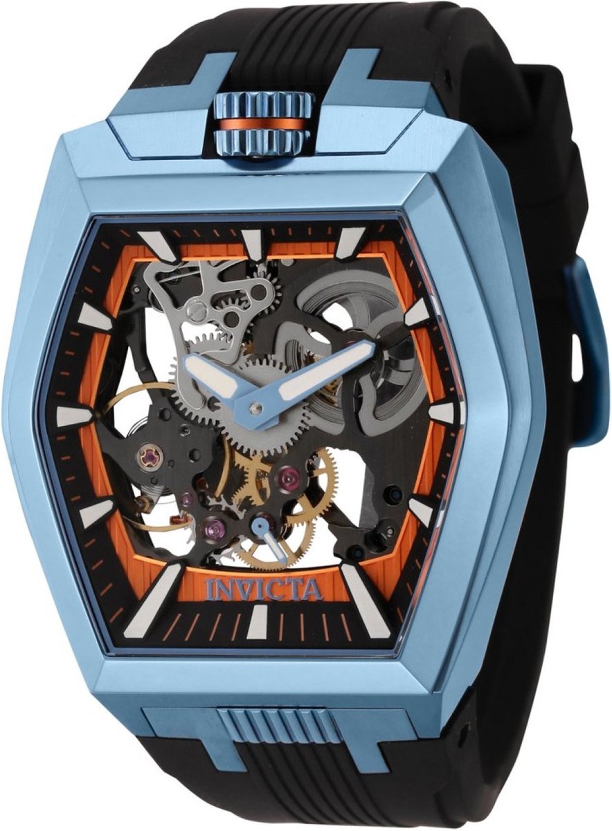 Invicta Akula 44021 Heren Horloge - Waterdicht - Analoog - Mechanisch Uurwerk - Roestvrij Staal met zwarte Wijzerplaat - 48mm