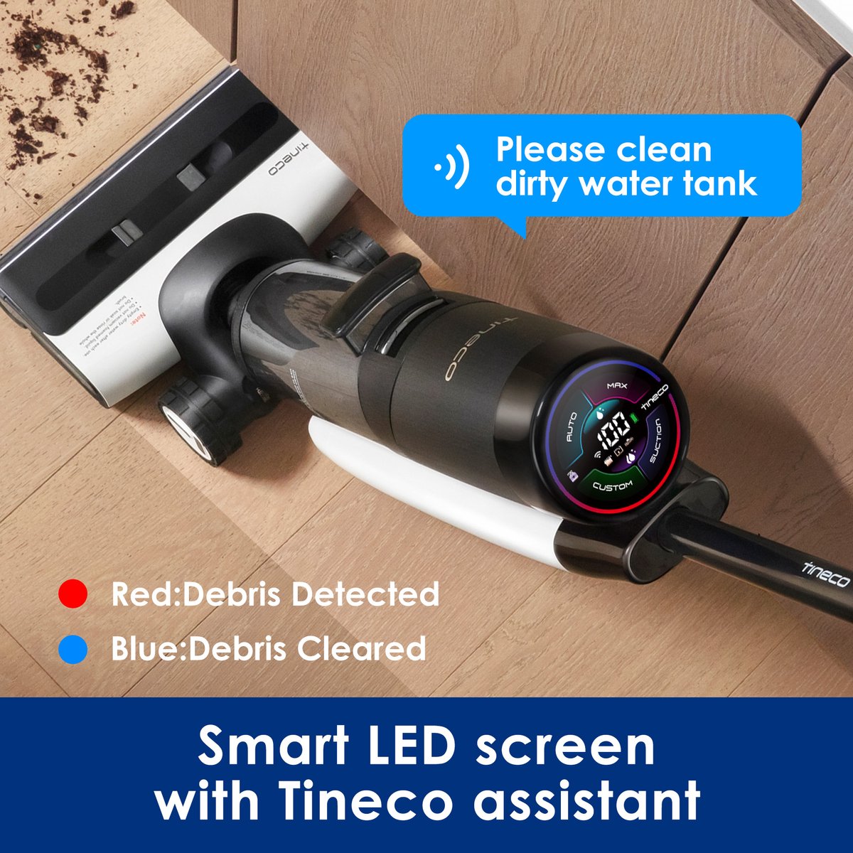 Tineco Floor One S7 Flashdry Pet - Vloerreiniger - draadloos - Stofzuigt en dweilt en droogt harde vloeren tegelijkertijd - 40 min accuduur – foto 8