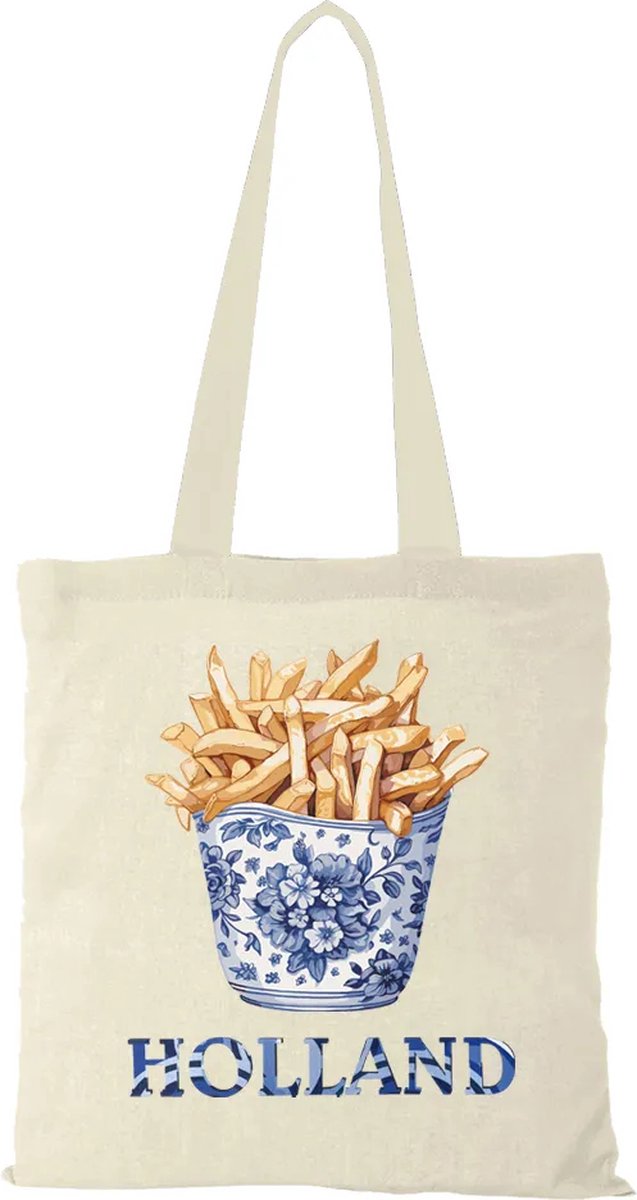 Canvas tas - Friet Holland - katoenen tas - schoudertas dames - tassen dames - schoudertassen