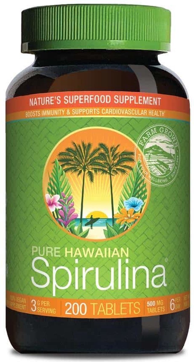 Goedkoopste Pure Hawaiian Spirulina 500mg, 200 tabletten