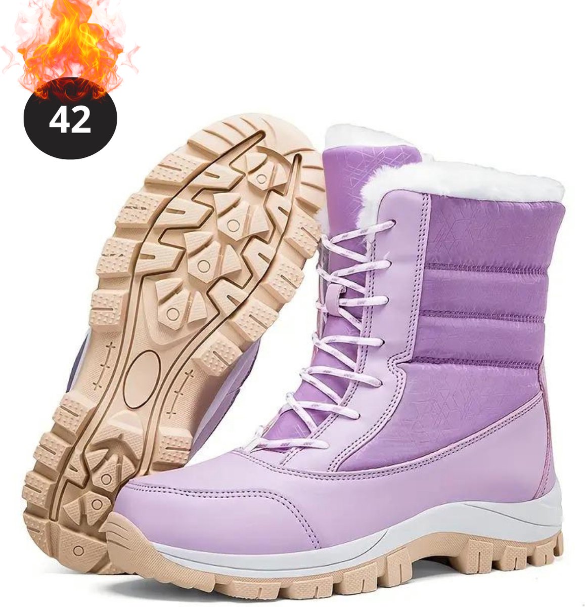 Livano Snowboots Sneeuwschoenen Sneeuwboots Dames Wintersport Ski Skischoenen – 42- Laarzen Paars